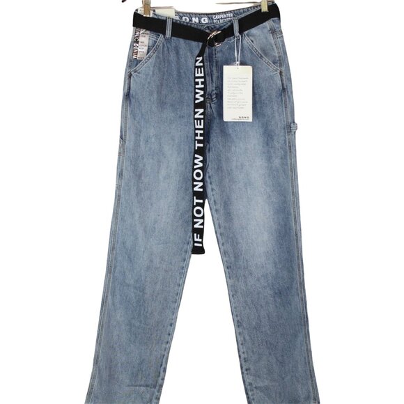 S.O.N.G. Carpenter Jeans Button fly 90's Boyfriend light wash size 9/29(NWT) - Picture 1 of 14